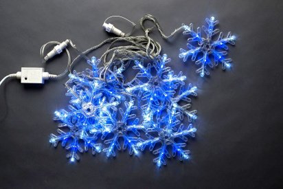 Фотография товара 'Flesi СНЕЖИНКИ с контроллером LED-SNOW-CL(198)-240V-B/W, 11008'
